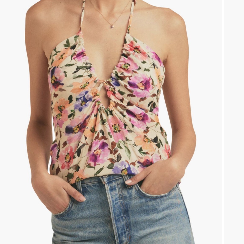 Favorite Daughter The Slow Dancing Floral Keyhole Halter Top
